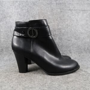 Jones New York Shoes Womens 7 Ankle Boots Stacked Heel Fashion Helga Black Zip